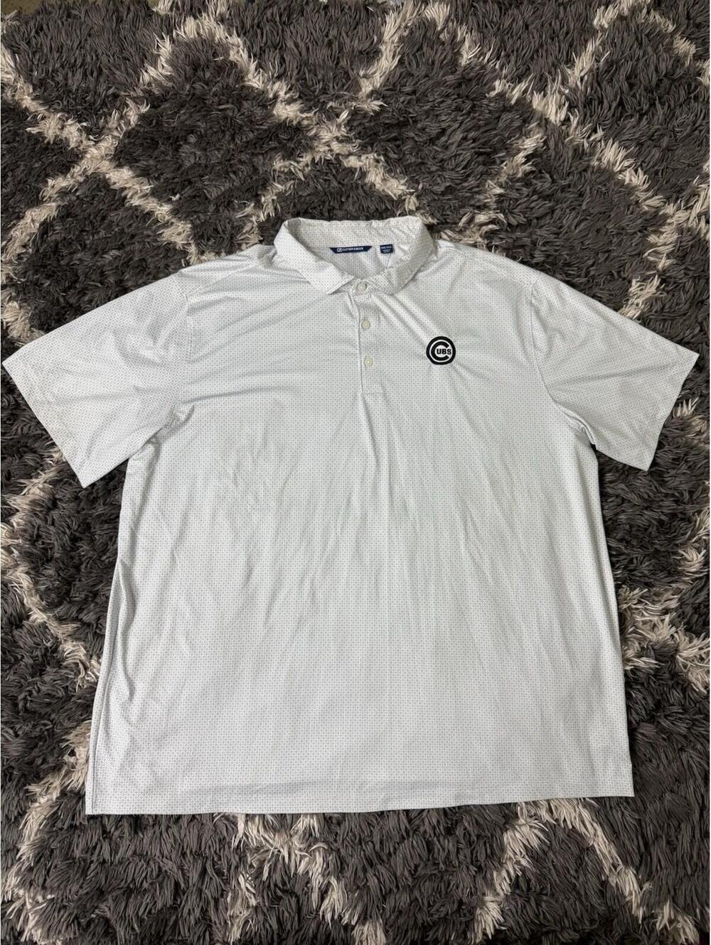 Cutter & Buck Chicago Cubs Polo Shirt 3XB Big & Tall Gray MLB Baseball